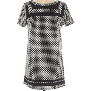 Anthropologie Dress - Geometric Sheath Black and White Checked Pattern Dress